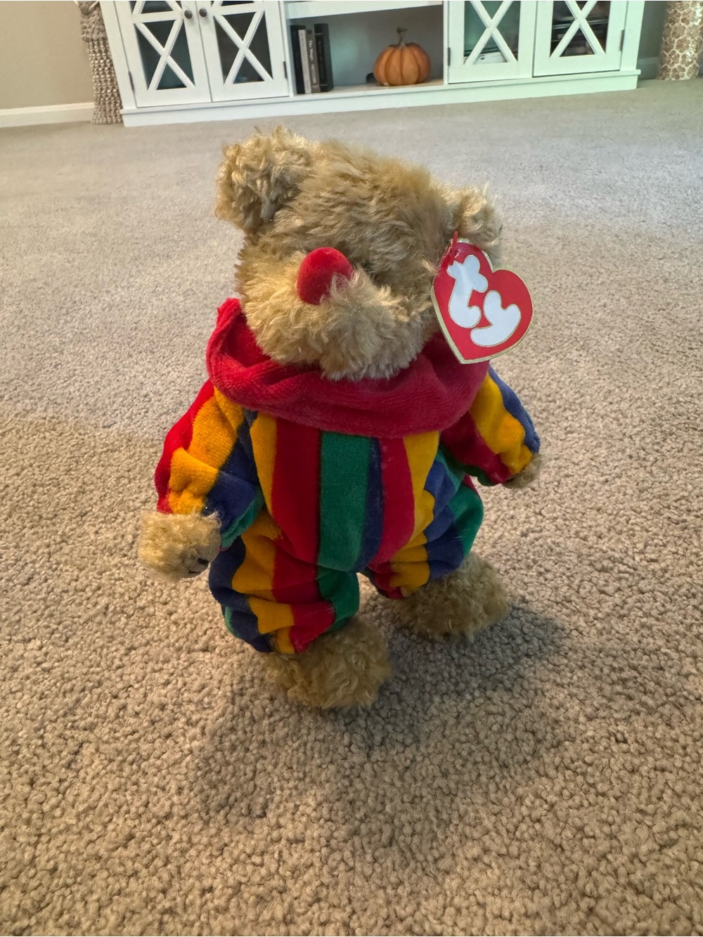 Vintage 1993 Ty PICCADILLY Clown Bear Retired NWT Beanie Baby Teddy
